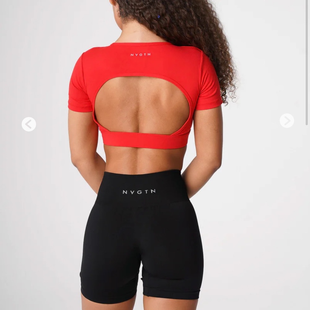 nvgtn open back tee in red sold out ! size small